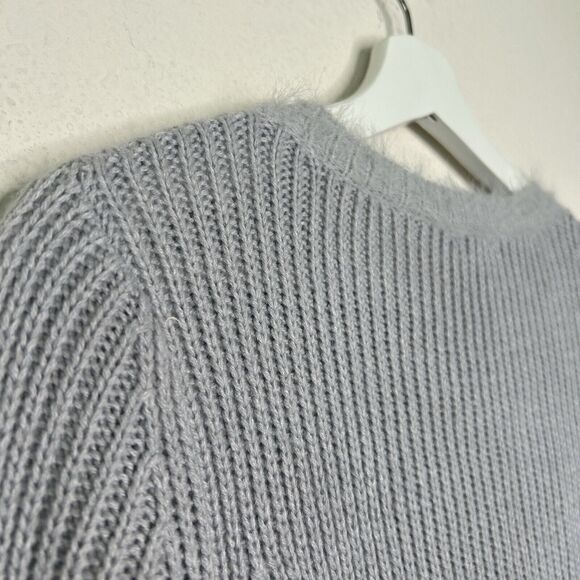 Hem & Thread Gray Faux Fur Hem , Cuff and Collar Sweater S - Picture 8 of 9